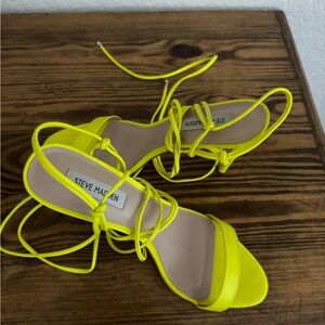 Steve Madden Vibrant Yellow Strappy Heels